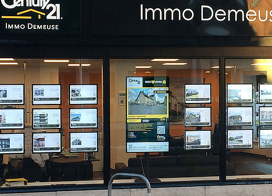 Ecran Vitrine Agence Immobilière Affichage Dynamique